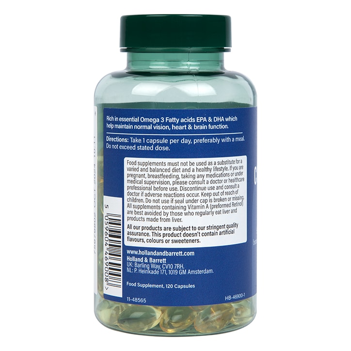 Holland & Barrett Pure Cod Liver Oil 500mg 120 Capsules